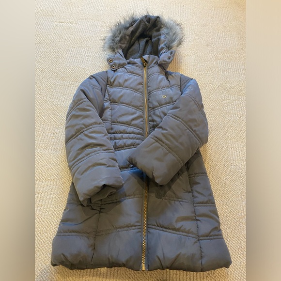 Girl's Aerial Fur-Trim Hooded Long Puffer Coat - Picture 8 of 9